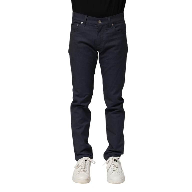 Dolce & Gabbana Dark Blue Cotton Skinny Denim Jeans Elastane Clothing - Men