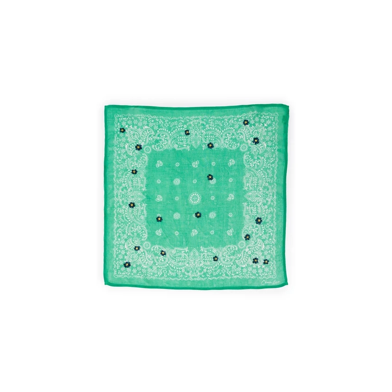 Chan Luu Daisy Embroidered Bandana Jade Green One Size