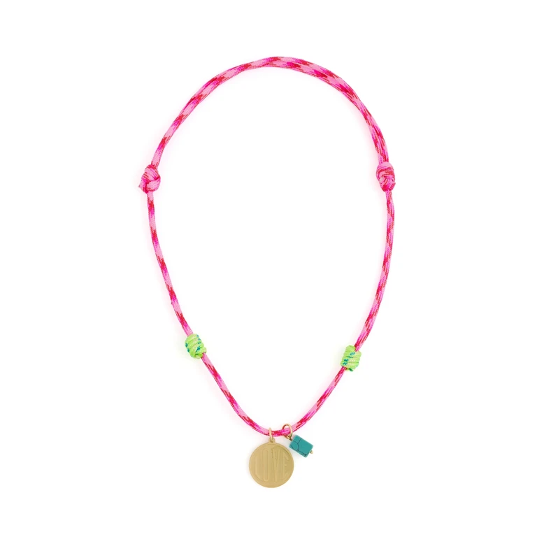 Logan Tay Dark Pink Love Rope Necklace Pink One Size