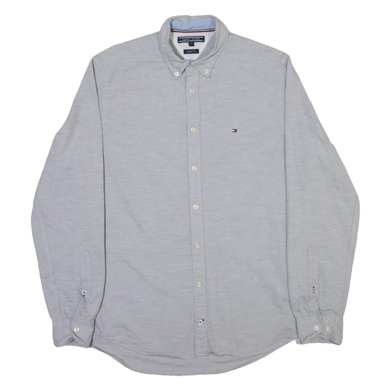 TOMMY BAHAMA Mens Plain Shirt Grey Long Sleeve M