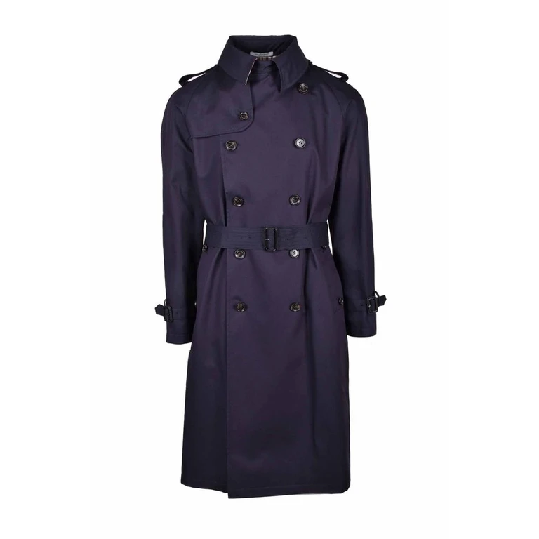 Aquascutum Blue Cotton Men Trench Coat Clothing - Men