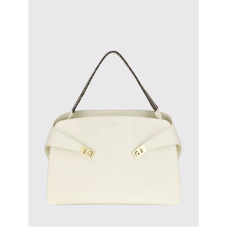 Hug Calfskin Leather Shoulder Bag with Braided Handle (790023004M)