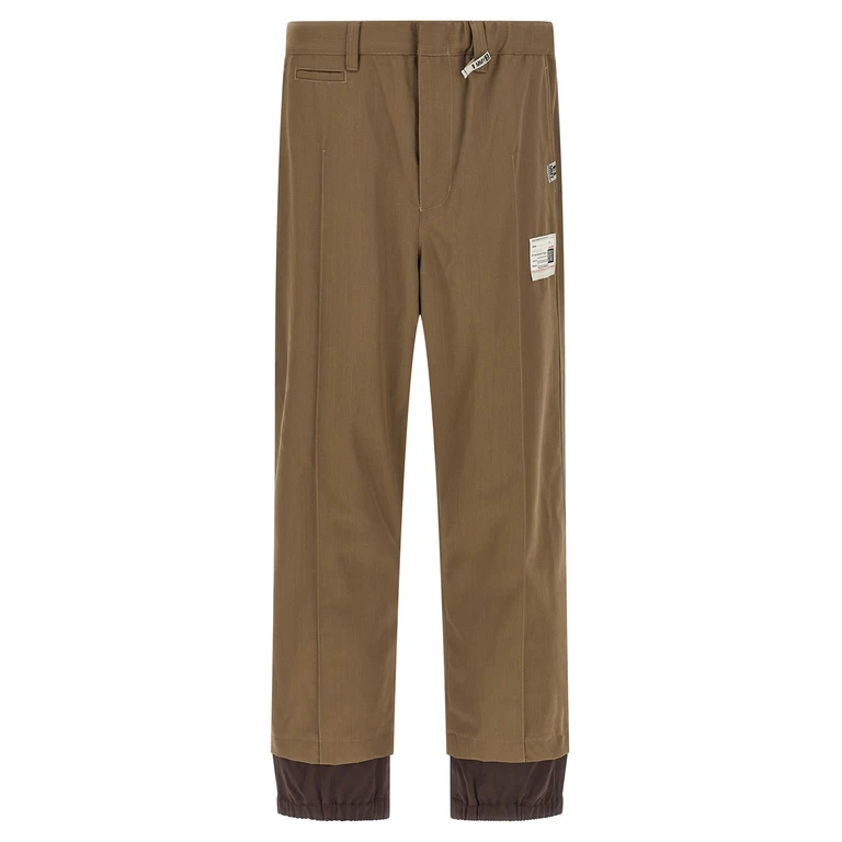 Bicolor Polyester Casual Pants - Men