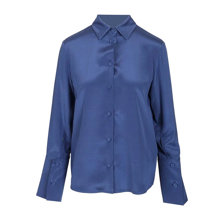 Max Mara Oversized shirt Voliera Blue Silk - Women