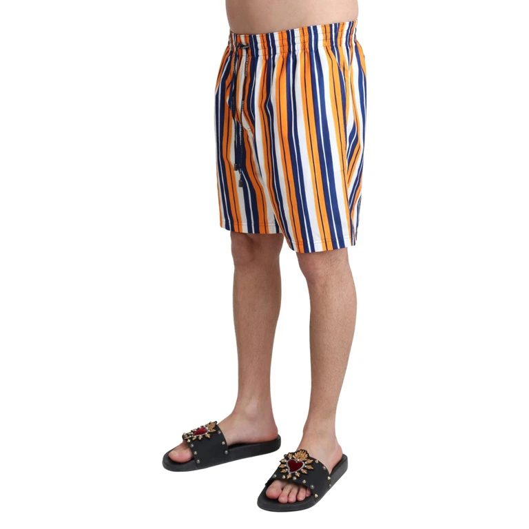 Dolce & Gabbana Multicolor Striped Beachwear Swimshorts Polyester Clothing - Men