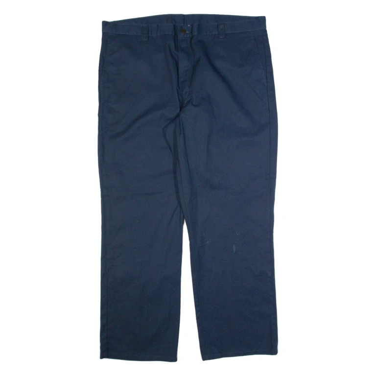 DICKIES Workwear Mens Trousers Blue Regular Straight W42 L32