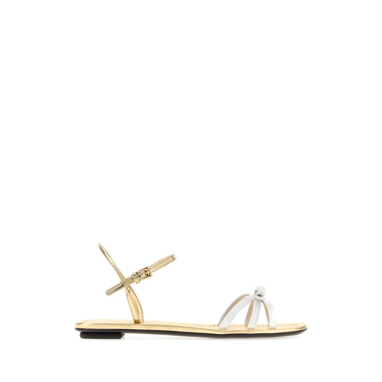 Prada Two-Tone Leather Sandals Bianco Sandali - Women