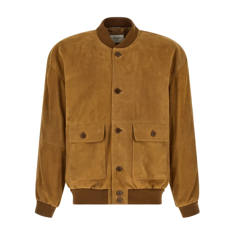 Saint Laurent Brown Lamb Leather Jacket Clothing - Men