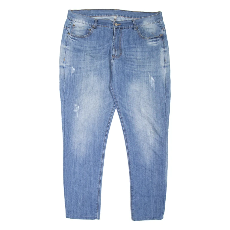 BRIOX Mens Jeans Blue Slim Tapered Stone Wash W40 L32