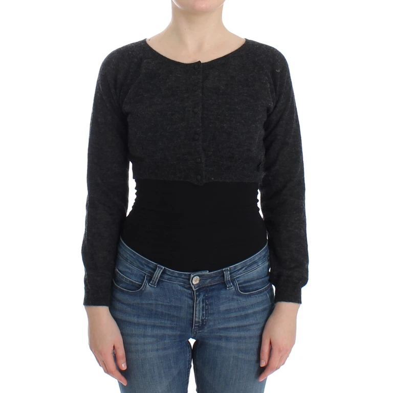 Ermanno Scervino Gray Knit Wool Cardigan Sweater Clothing - Women