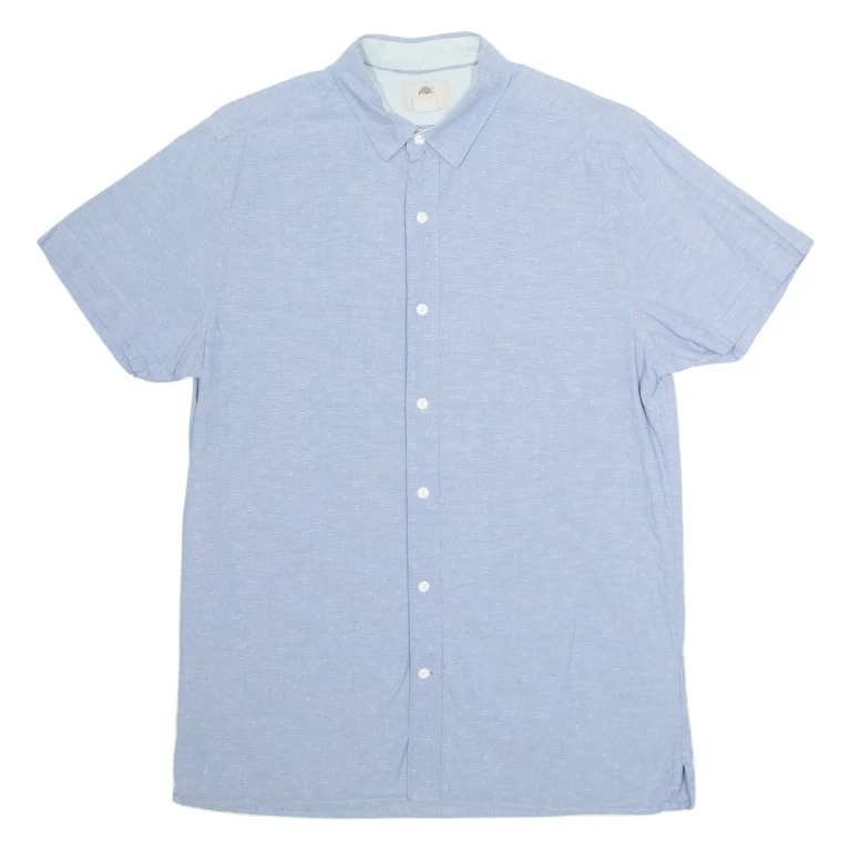 TIMBERLAND Slim Fit Mens Shirt Blue Crazy Pattern M