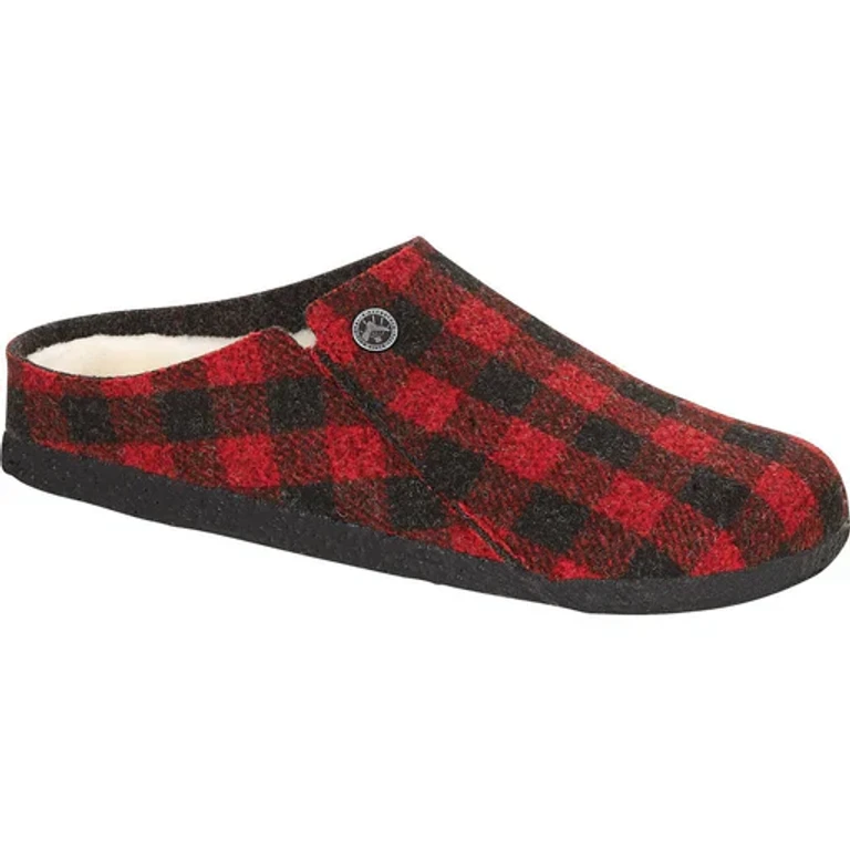 Zermatt Kids Shearling Wool Felt Plaid Red