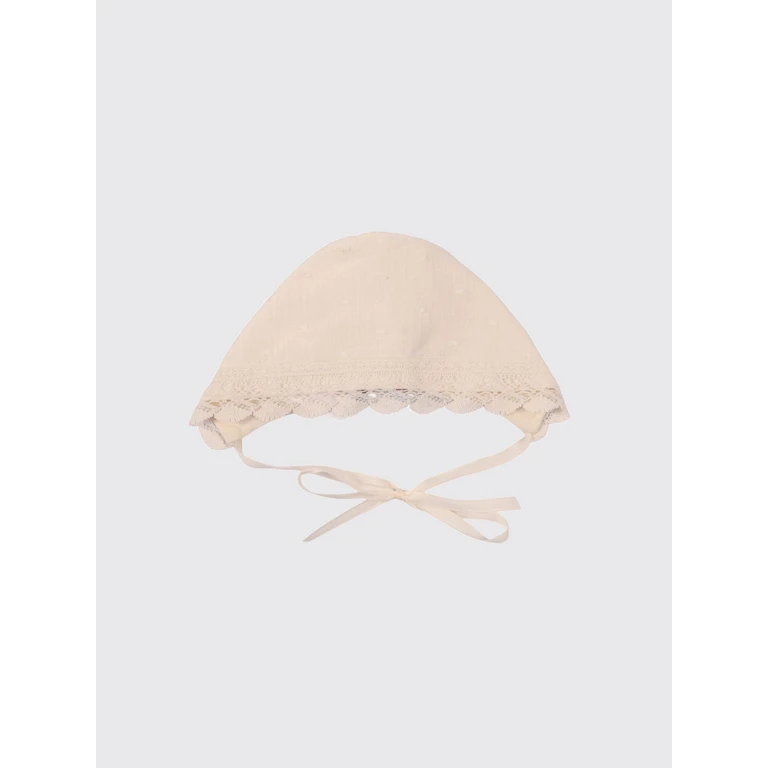 Baby Boy's Cotton Bonnet with Macramé Inserts (01115127562T1697)