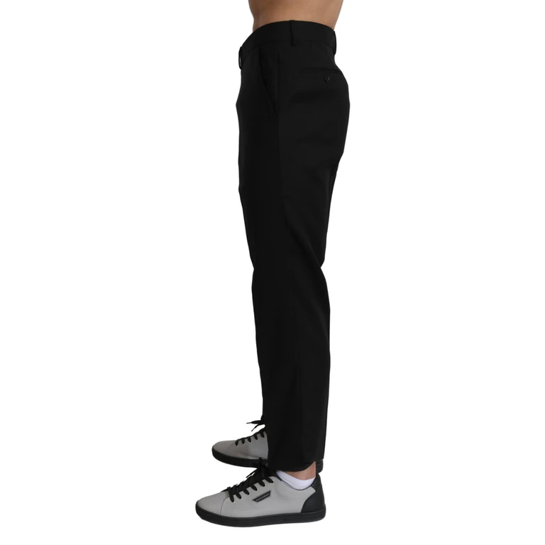 Dolce & Gabbana Black Cotton Wool Formal Dress Pants - Men