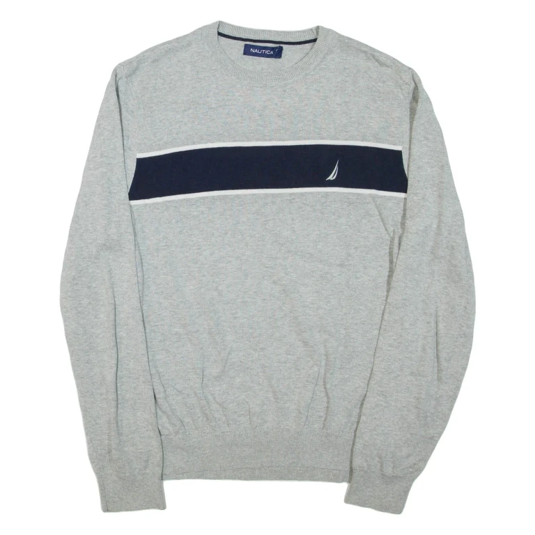 NAUTICA Mens Jumper Grey Tight Knit M