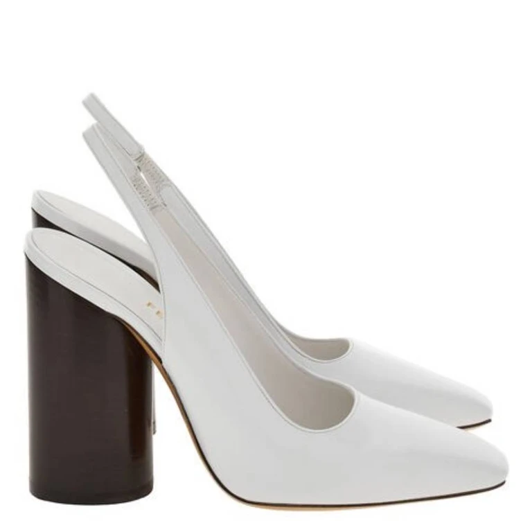 Ferragamo Pamela Leather Slingback Pumps, Size 7 C