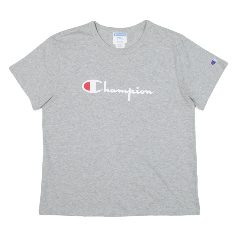 CHAMPION Womens T-Shirt Grey L