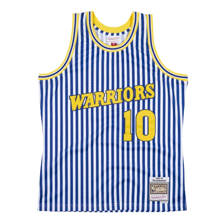 Men's NBA Striped Swingman Jersey Gs Warriors 1990 Tim Hardaway