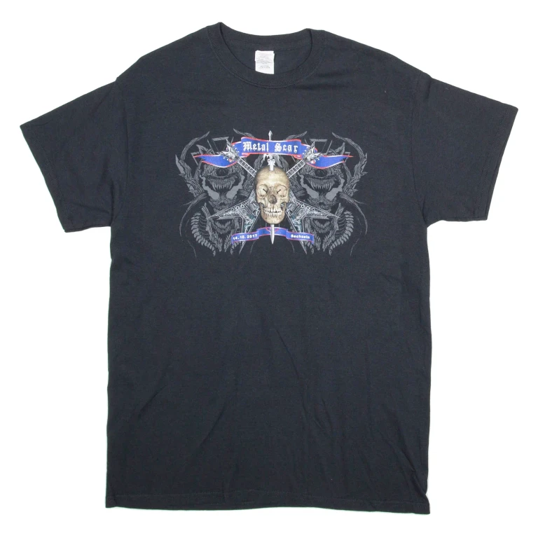 GILDAN Metal Scar Mens T-Shirt Black M