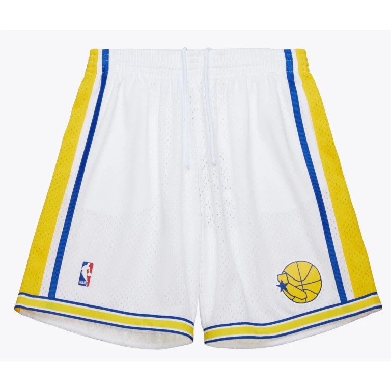 Men's NBA White Shorts Warriors 1990