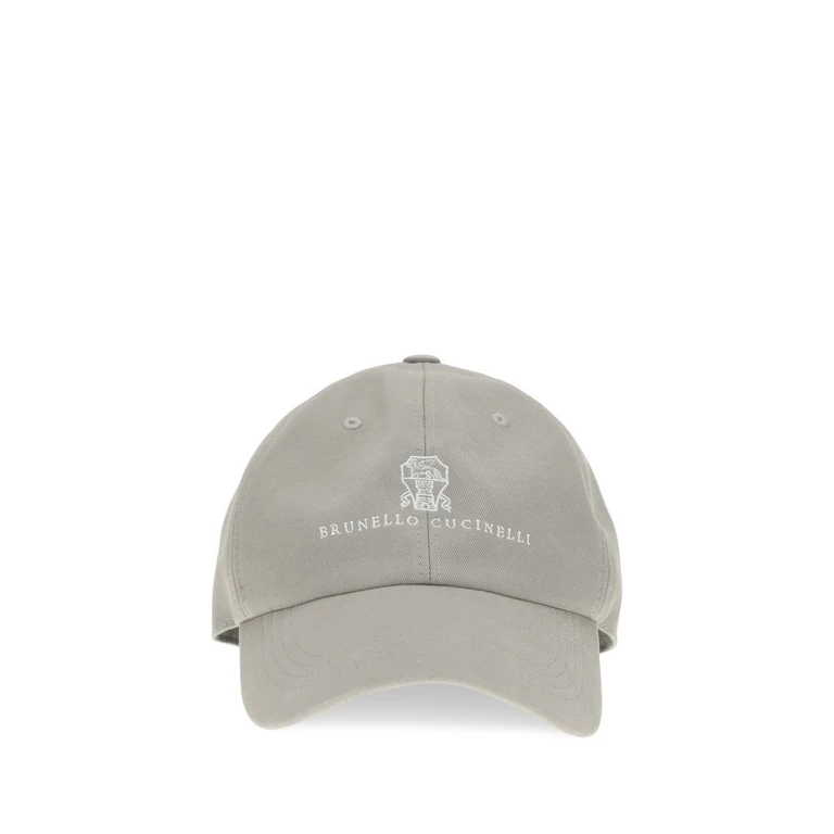 Brunello Cucinelli Gray Cotton Cap (baseball Hat) - Men