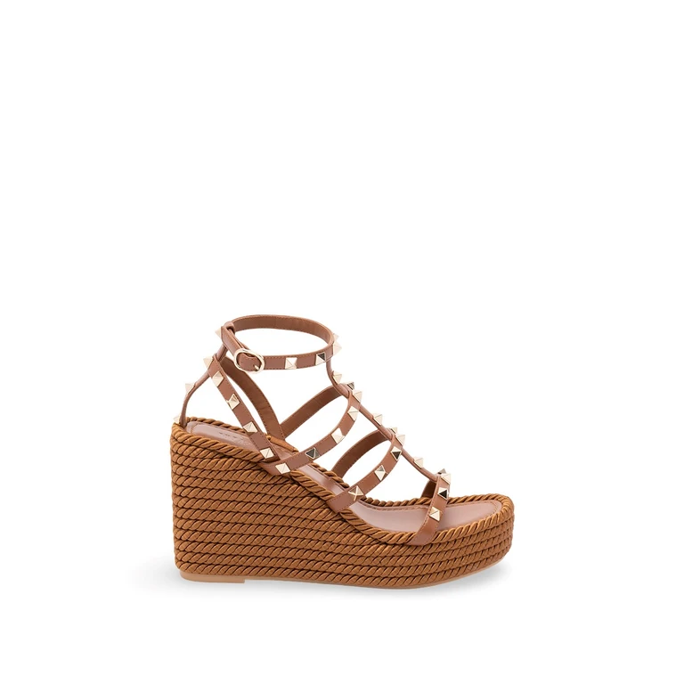 Valentino Garavani `Rockstud Torchon` Wedge Espadrillas