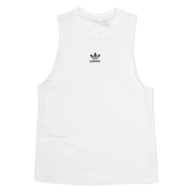 ADIDAS ORIGINALS Womens Vest White Sleeveless Crew Neck UK 8