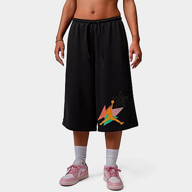Jordan Women's Brooklyn Fleece French Terry Big Shorts in Off Noir Size: XS