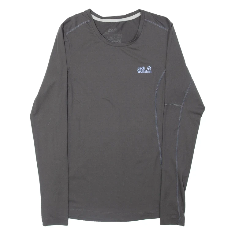JACK WOLFSKIN Womens T-Shirt Grey Long Sleeve UK 8