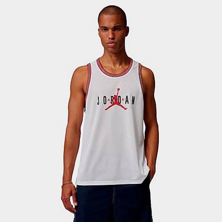 Nike Men's Jordan Brooklyn Mesh Jersey in White/Gym Red Size: XS