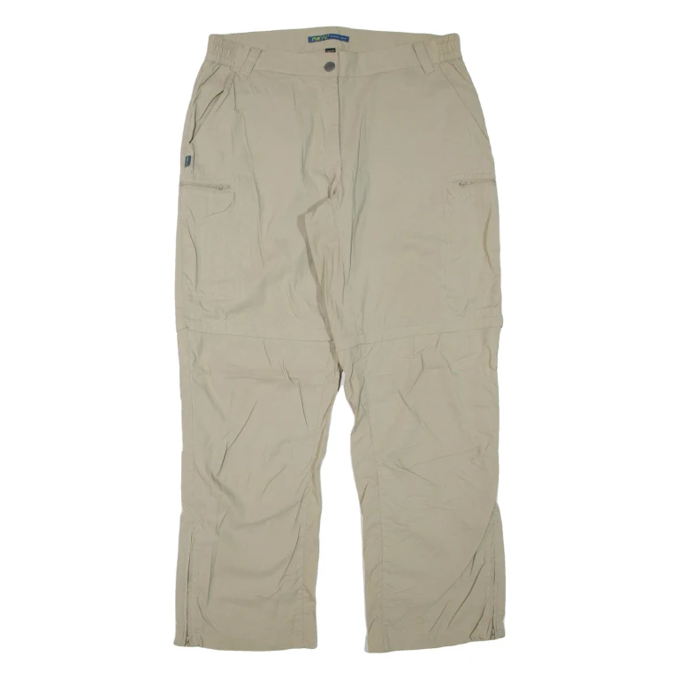 ME RU Womens Trousers Beige Regular Straight Nylon W34 L30