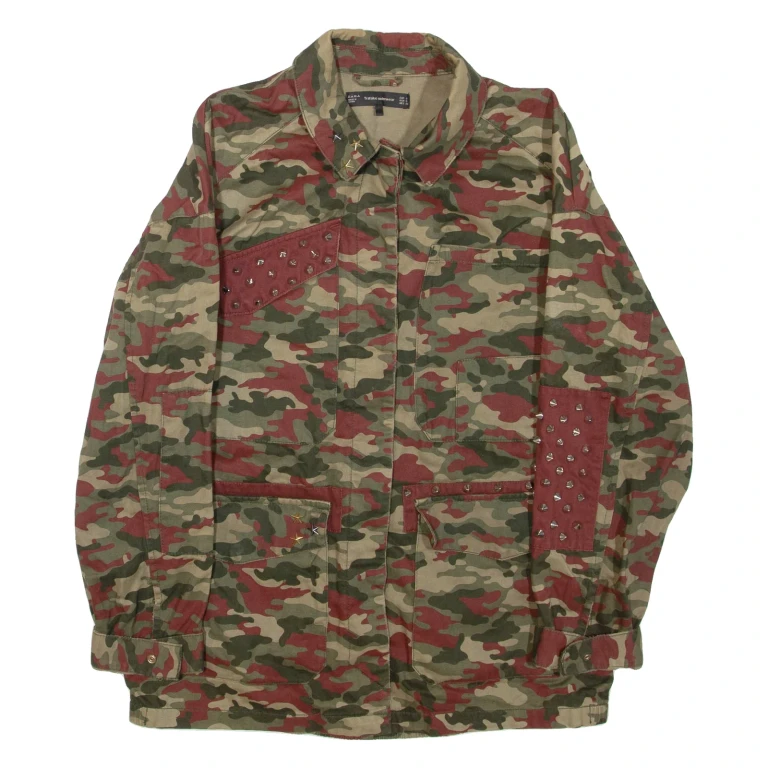 ZARA Lightweight Womens Jacket Green Camouflage S