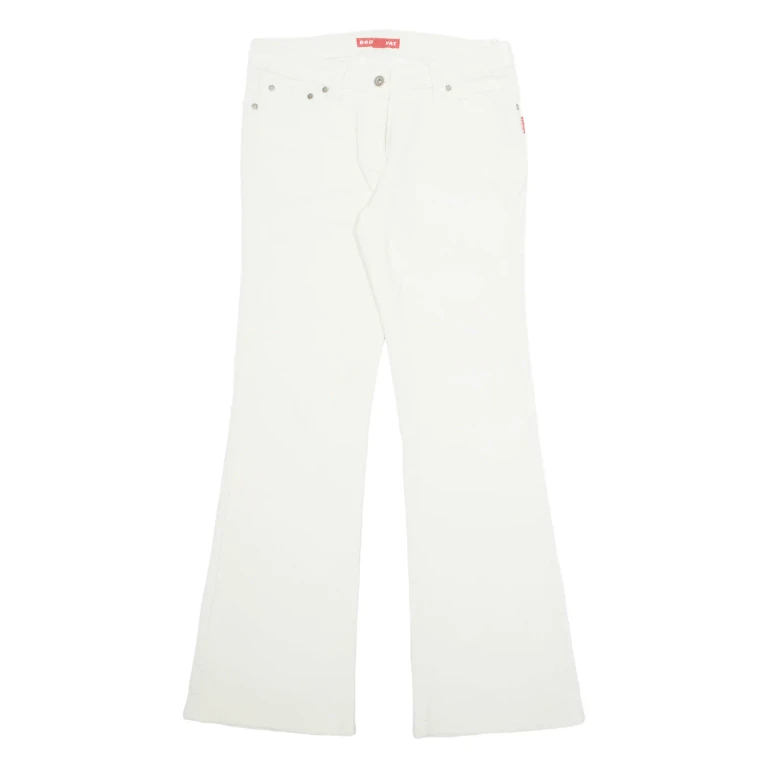 BROADWAY Womens Corduroy Trousers Beige Regular Bootcut W30 L31
