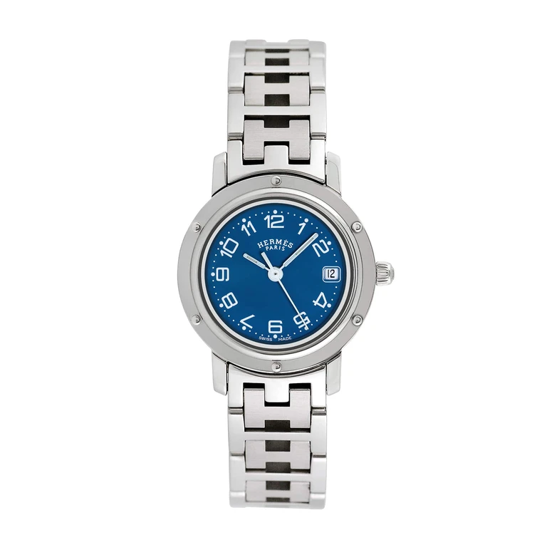 Pre-owned Hermes Women's Clipper 24mm Stainless Steel Wristwatch - CL4.210