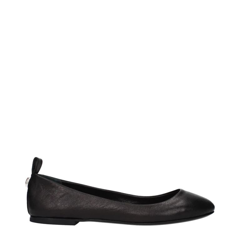 The Attico Black Leather Ballet Flats - Women