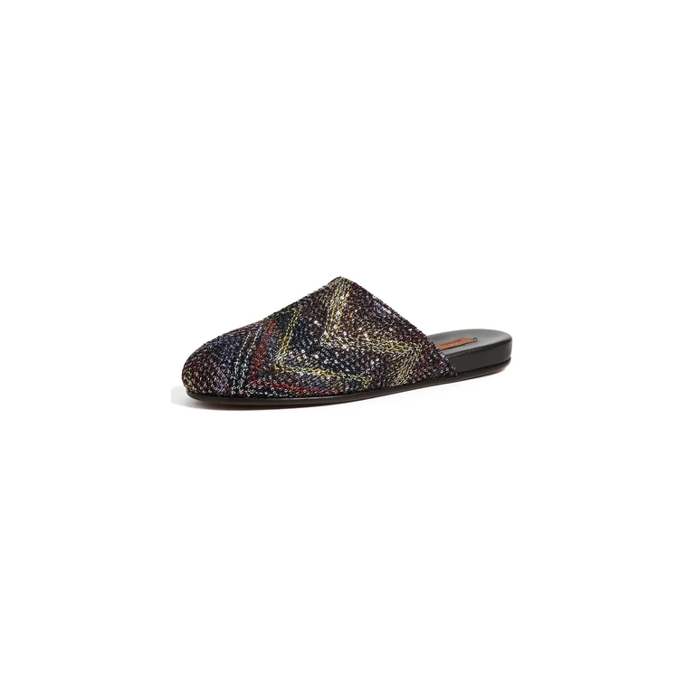 Missoni Ella Embroidered Flats Caperdoni Sequins Yellow Brown 36