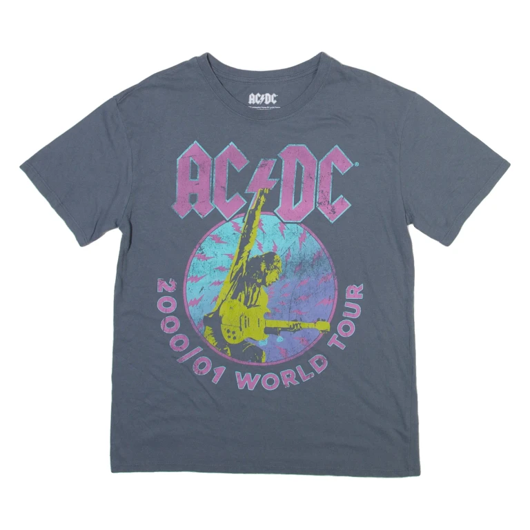 AC/DC Womens Band T-Shirt Grey XL