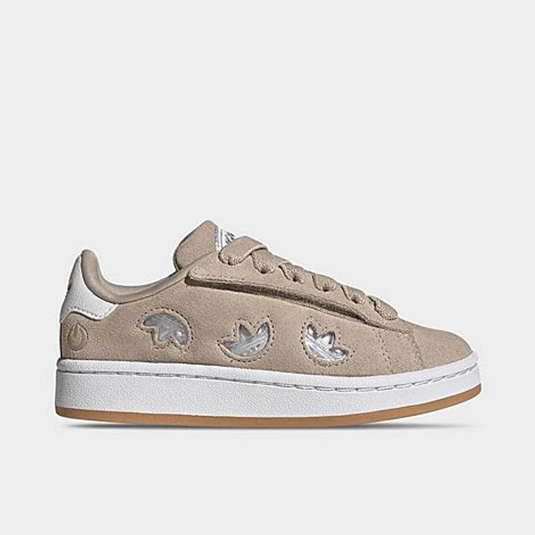 adidas Little Kids Originals Campus 00s LED Lights Stretch Lace Comfort Closure Casual Shoes in Wonder Beige/Supplier Colour/Cloud White Size: 1.0