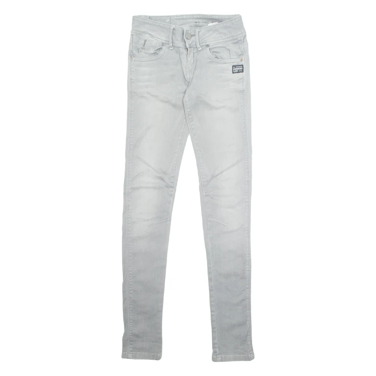 G-STAR Womens Jeans Grey Regular Skinny Stone Wash W26 L33