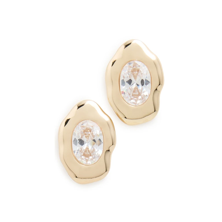 Ettika Molten Glow Crystal Studs Gold One Size