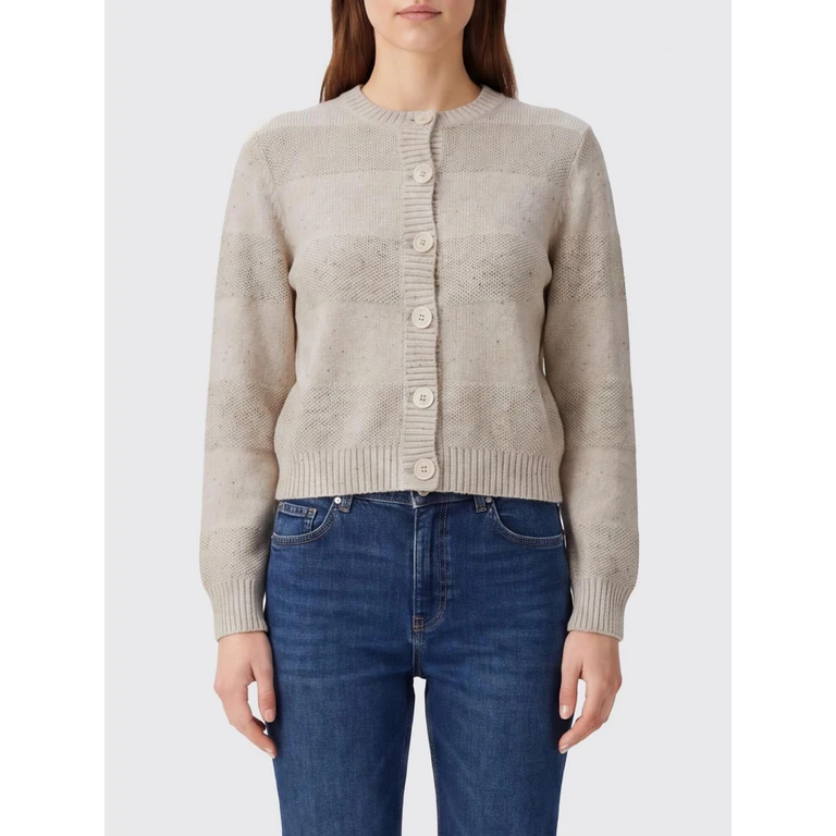 Cotton Crew Neck Cardigan with Sequin Embroidery (MDV754816CJ430)