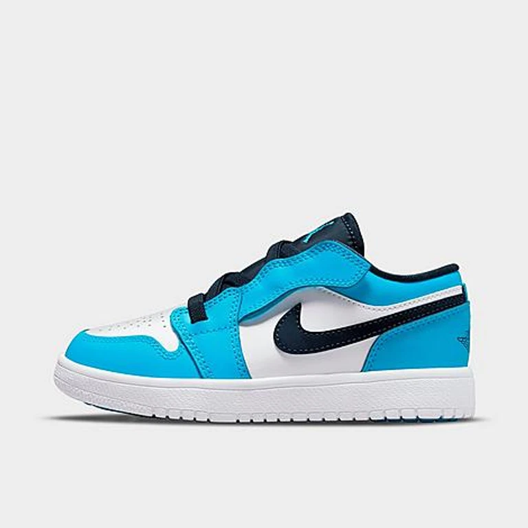 Jordan Little Kids 1 Low Alt Casual Shoes in White/Obsidian/Dark Powder Blue Size: 1.0