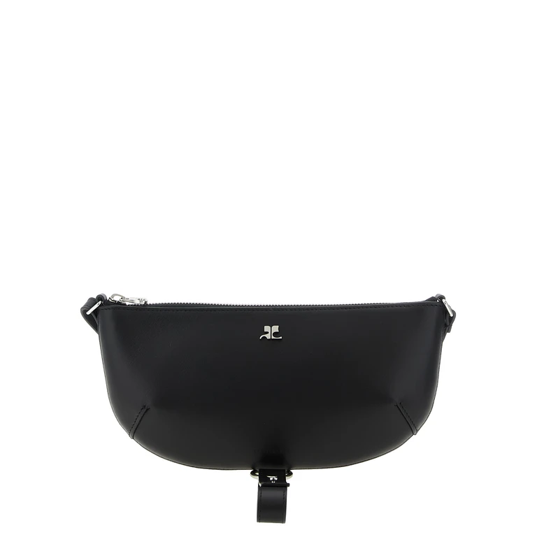 CourrèGes Black Calfskin Shoulder Bag - Women