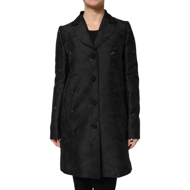 Dolce & Gabbana Black Single Breasted Trench Coat Jacket Polyester Nylon Clothing - Women