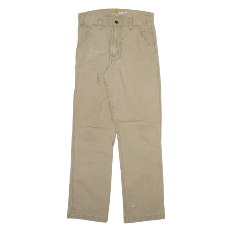 CARHARTT Carpenter Mens Trousers Beige Relaxed Straight W30 L32