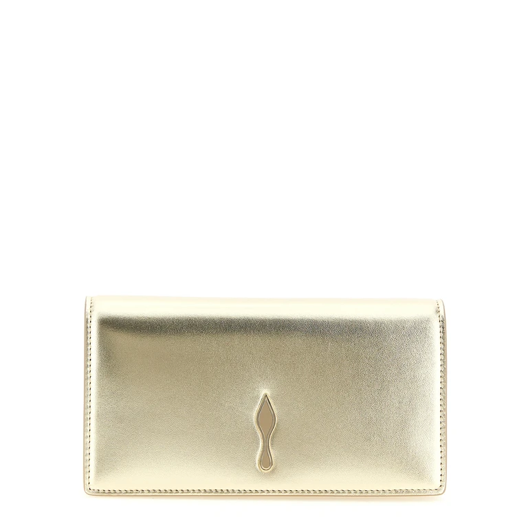 Christian Louboutin Gold Lambskin Clutch Bag - Women