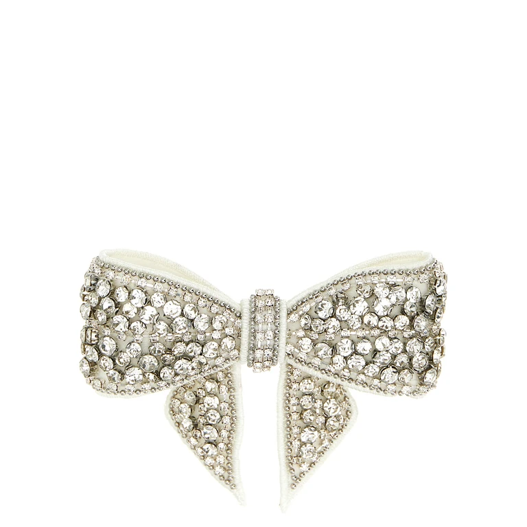 White Polyester Hair Clip Accessory - Women