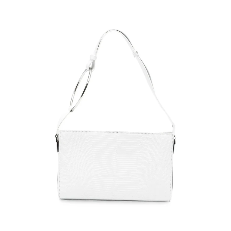 Ring-handle Lizard-effect Tote Bag