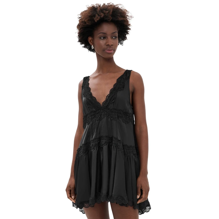 Free People In This Groove Mini Slip Dress Odessa Grey M