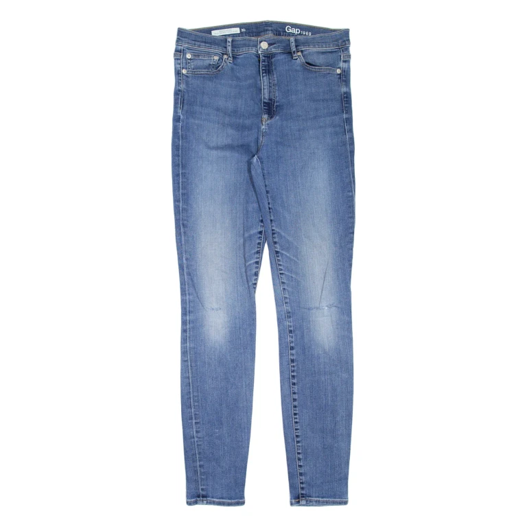 GAP High Rise Distressed Womens Jeans Blue Slim Skinny W30 L30
